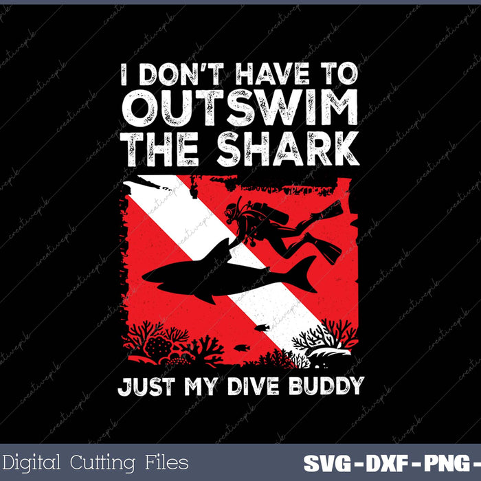 Funny Scuba Diving Design For Men Women Shark Diving Buddy