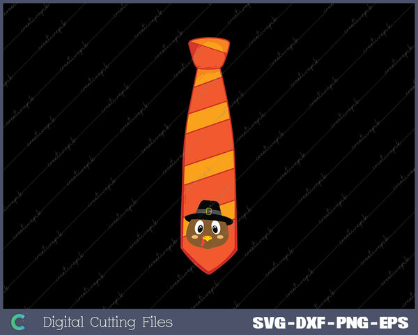 Funny Tanksgiving Tie With Turkey Face SVG PNG Cutting Printable Files