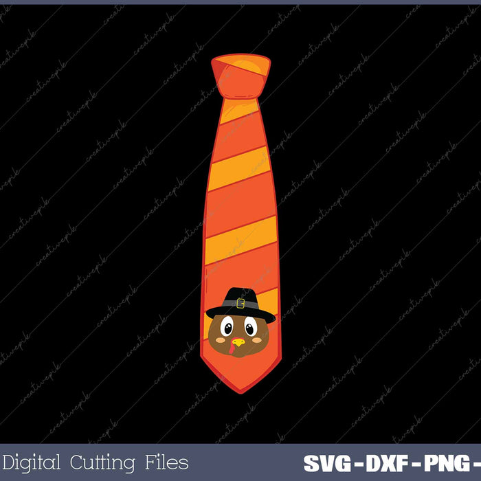 Funny Tanksgiving Tie With Turkey Face SVG PNG Cutting Printable Files