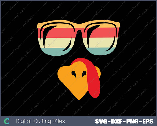 Funny Thanksgiving Cool Turkey Face With Sunglasses