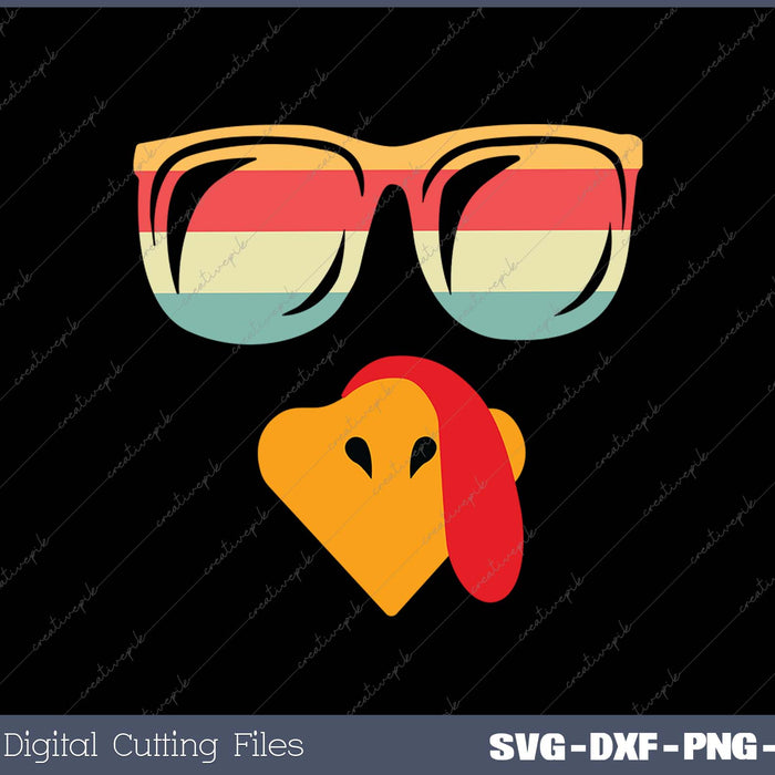 Funny Thanksgiving Cool Turkey Face With Sunglasses