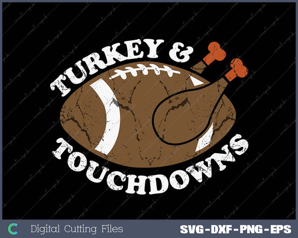 Funny Thanksgiving Football Turkey and Touchdowns