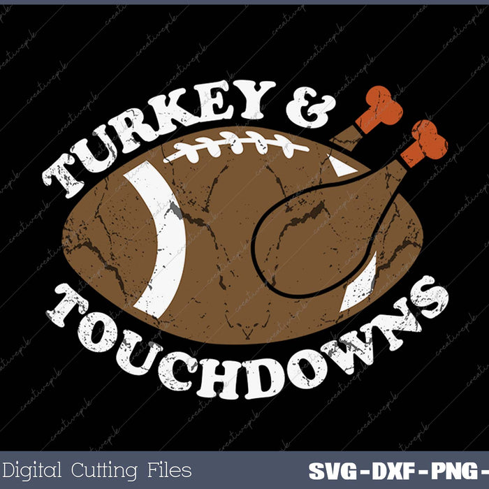 Funny Thanksgiving Football Turkey and Touchdowns