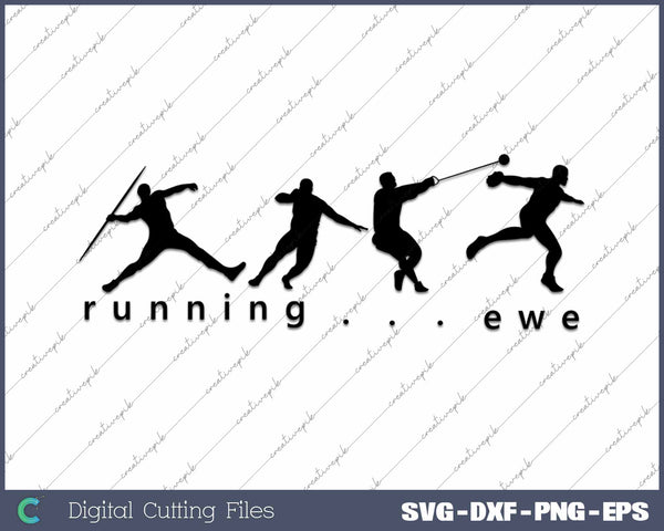 Funny Track And Field Shot Put Discus Hammer SVG Printable Files