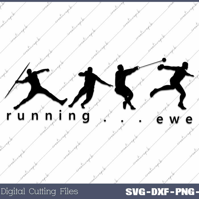 Funny Track And Field Shot Put Discus Hammer SVG Printable Files