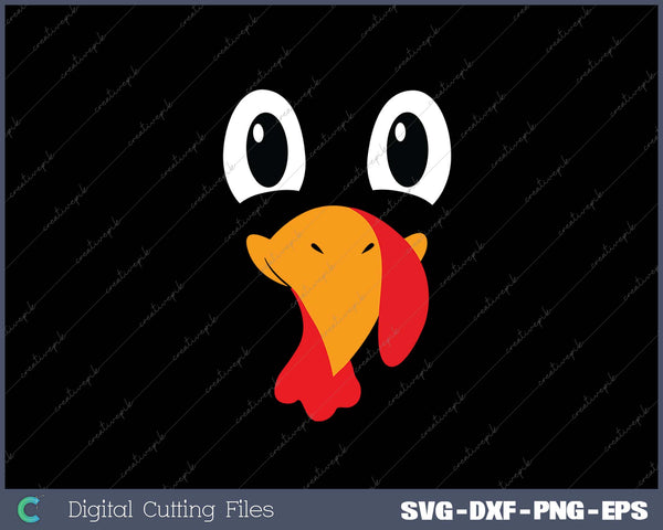 Funny Turkey Face Halloween Thanksgiving SVG PNG Cutting Printable Files