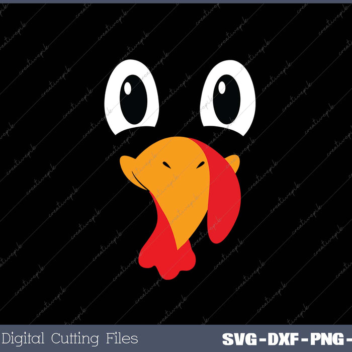 Funny Turkey Face Halloween Thanksgiving SVG PNG Cutting Printable Files