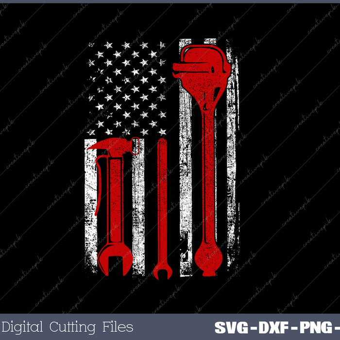 Funny USA Flag CNC Mechanic Tools Machinist