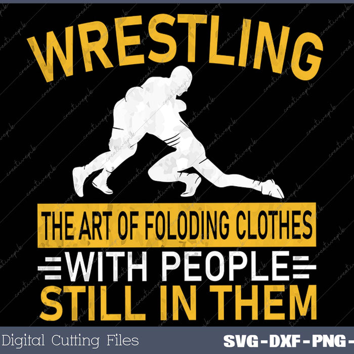 Funny Wrestling Art Of Folding Clothes With People In Them