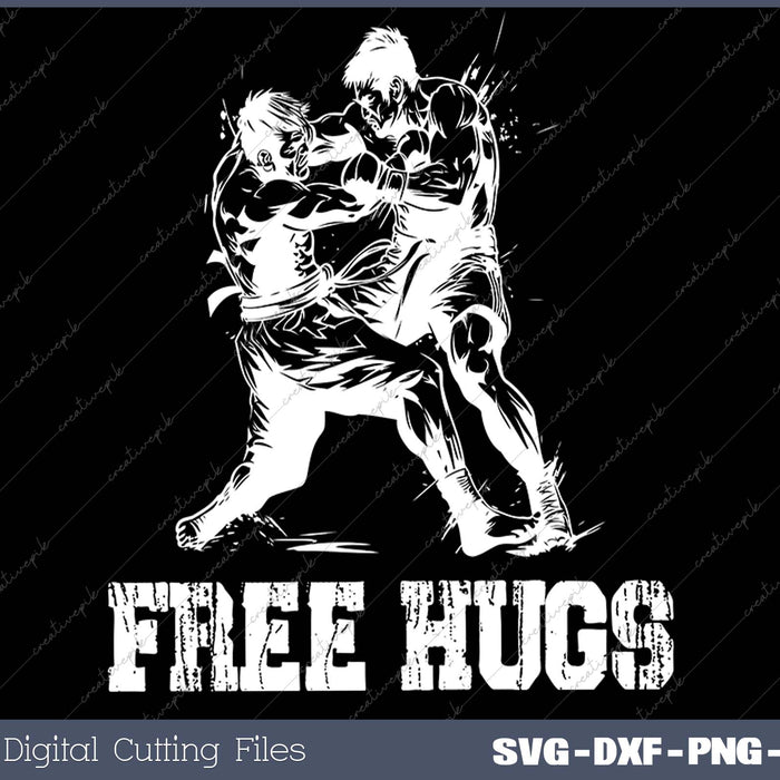 Funny Wrestling Quote Tee Free Hugs Wrestle Wrestling Lover SVG PNG Cutting Files