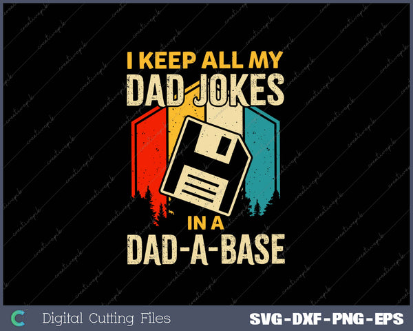 Funny Dad Jokes In Dad-A-Base Vintage For Father's Day