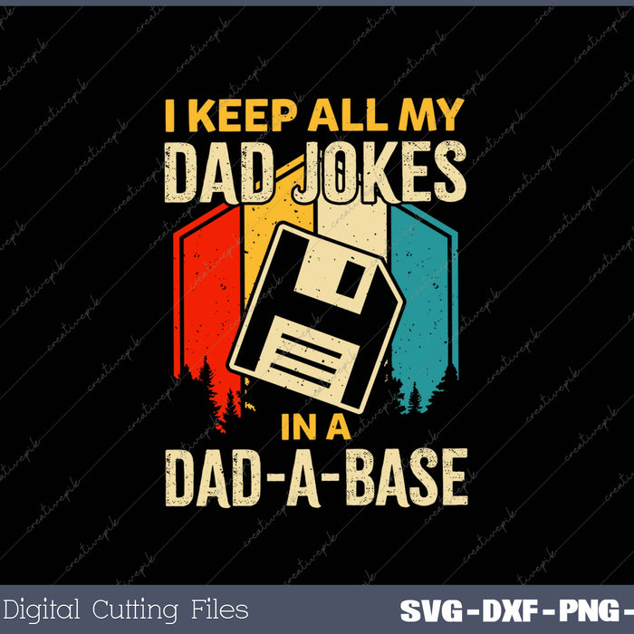 Funny Dad Jokes In Dad-A-Base Vintage For Father's Day