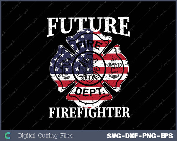 Future Firefighter USA Flag Theme For Birthday Boys Kids 