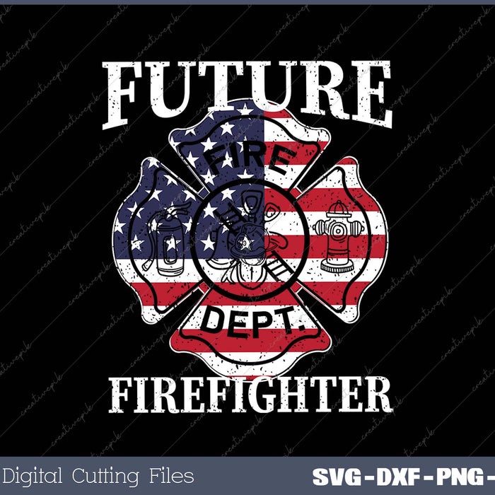 Future Firefighter USA Flag Theme For Birthday Boys Kids 