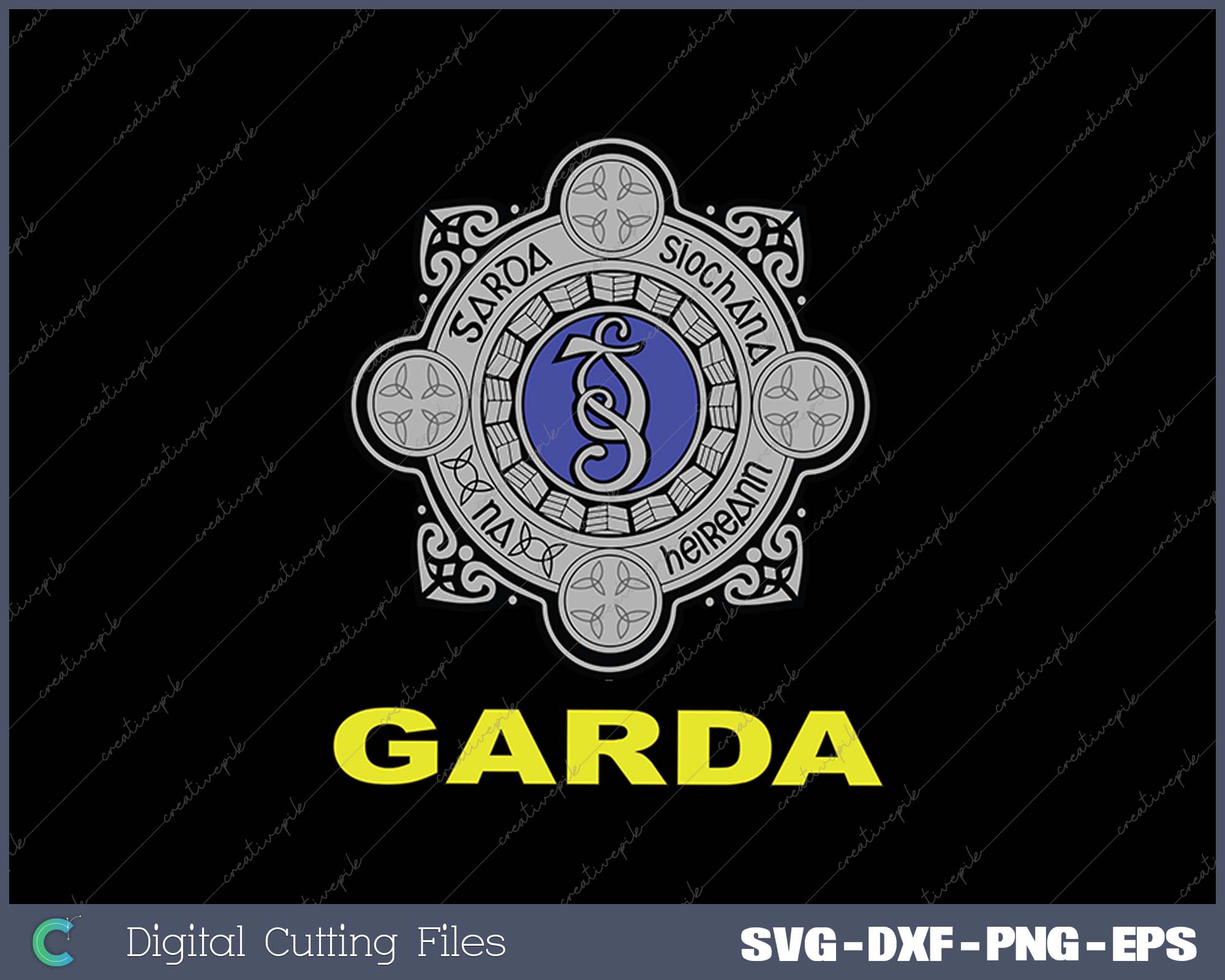 GARDA SIOCHANA Irish Police Force Replica Tee SVG PNG Cutting Files ...