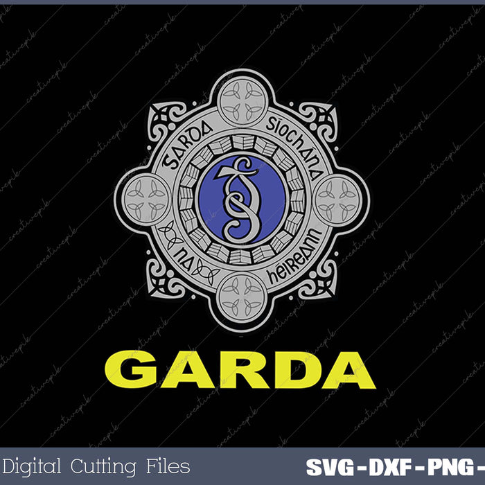 GARDA SIOCHANA Irish Police Force Replica Tee SVG PNG Cutting Printable Files