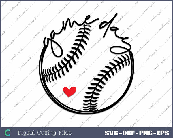 Game Day Baseball SVG PNG Cutting Printable Files