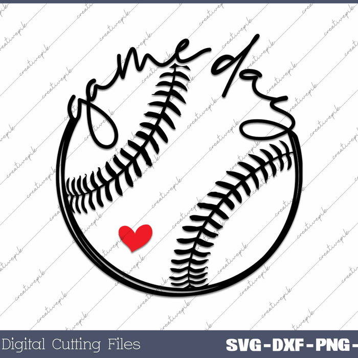 Game Day Baseball SVG PNG Cutting Printable Files