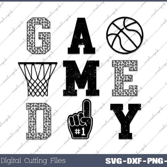 Game Day Basketball Game Day SVG PNG Cutting Printable Files