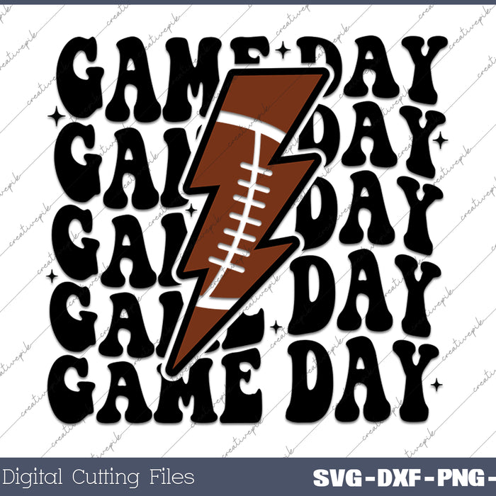 Game Day Lightning Bolt Game Day Sports SVG PNG Cutting Printable Files