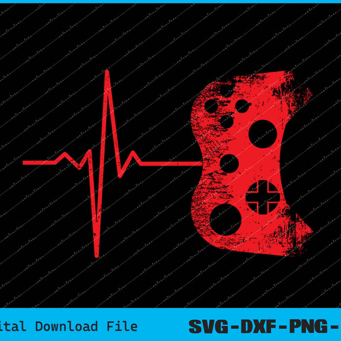 Gamer Heartbeat Video Games Gaming SVG PNG Cutting Printable Files