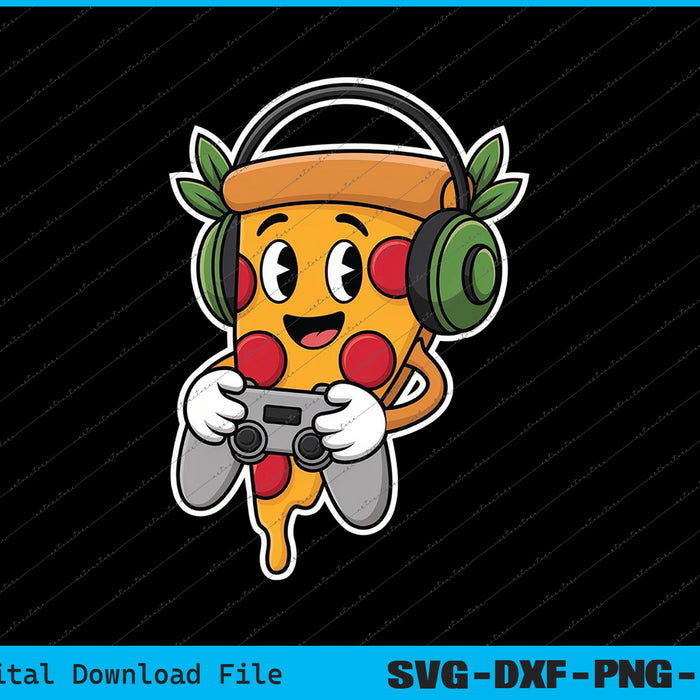 Gamer Pizza Video Gaming Funny Food SVG PNG Cutting Printable Files