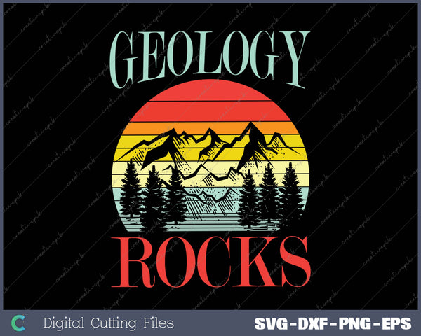 Geology Rocks Mountain Retro Science Pun Geologist Nerd Gift 