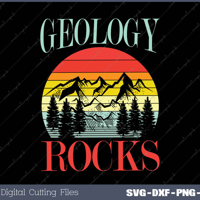 Geology Rocks Mountain Retro Science Pun Geologist Nerd Gift 