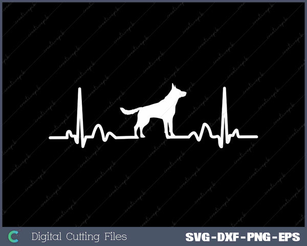 German Shepherd Heartbeat Love German Shepherd SVG Cut files