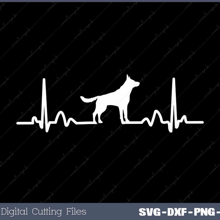 German Shepherd Heartbeat Love German Shepherd SVG Cut files