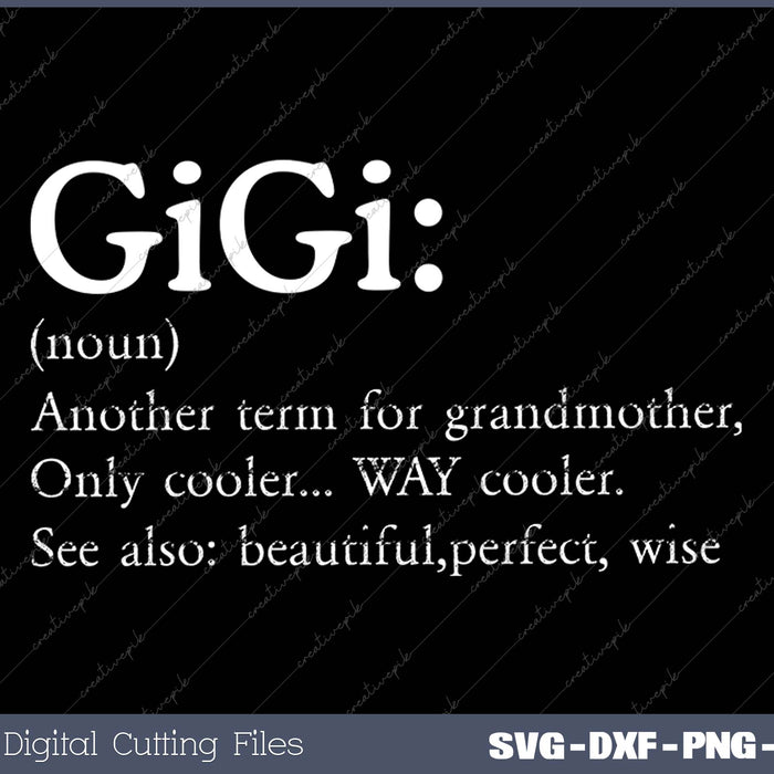 Gigi Definition Women Gigi Gift Grandma Birthday