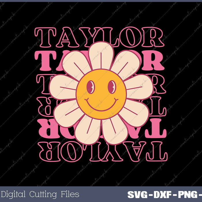 Girl Retro TAYLOR First Name Personalized Groovy Birthday