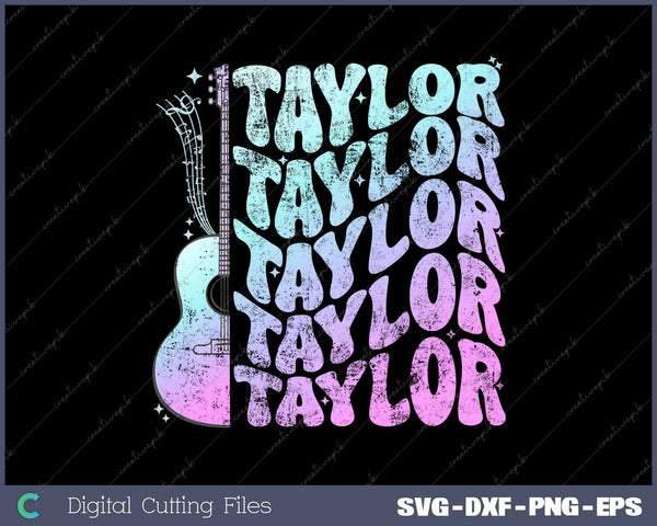 Girl Retro Taylor First Name Personalized 80's Groovy Birthday