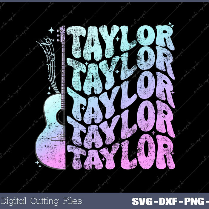 Girl Retro Taylor First Name Personalized 80's Groovy Birthday