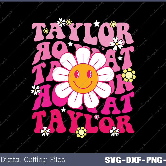 Girl Retro Taylor First Name Personalized Groovy 80's 