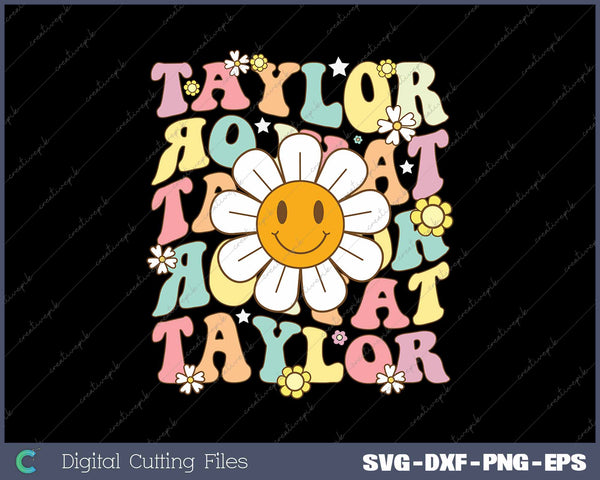 Girl Retro Taylor First Name Personalized Groovy Birthday