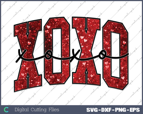 Glitter XOXO Valentine's day SVG PNG Cutting Printable Files