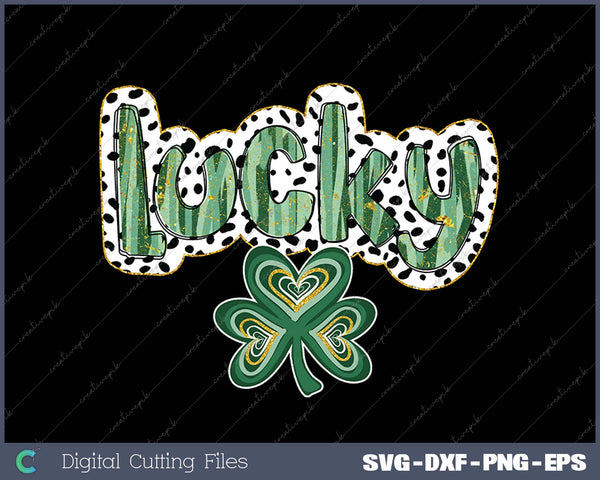 Glitter lucky shamrock coquette patricks day SVG PNG Cutting Printable Files