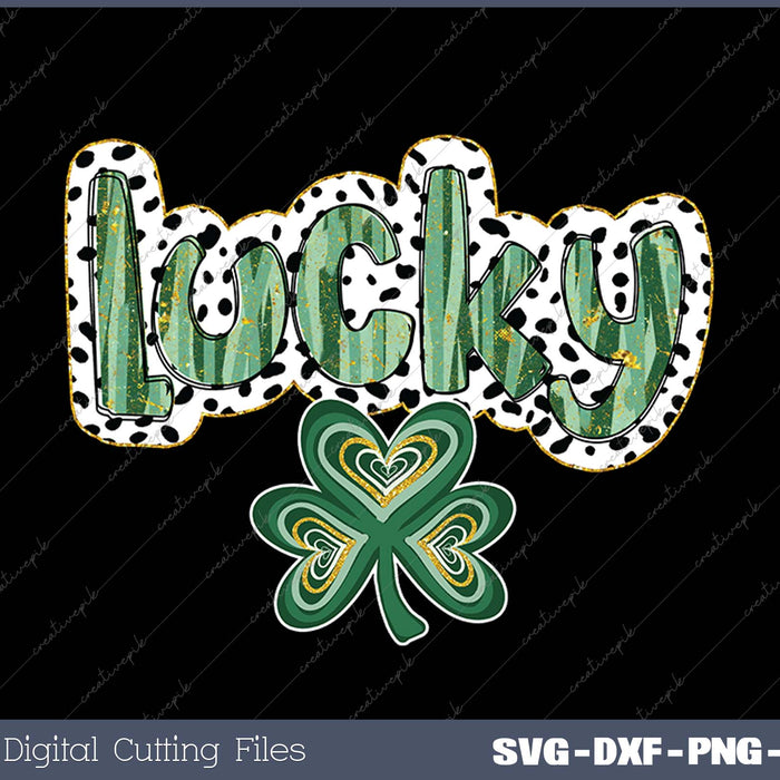 Glitter lucky shamrock coquette patricks day SVG PNG Cutting Printable Files
