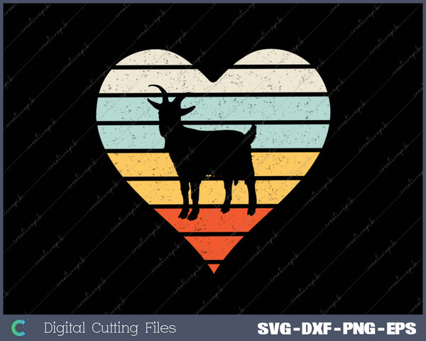 Goat Heart Retro Country Farm SVG PNG Cutting Printable Files