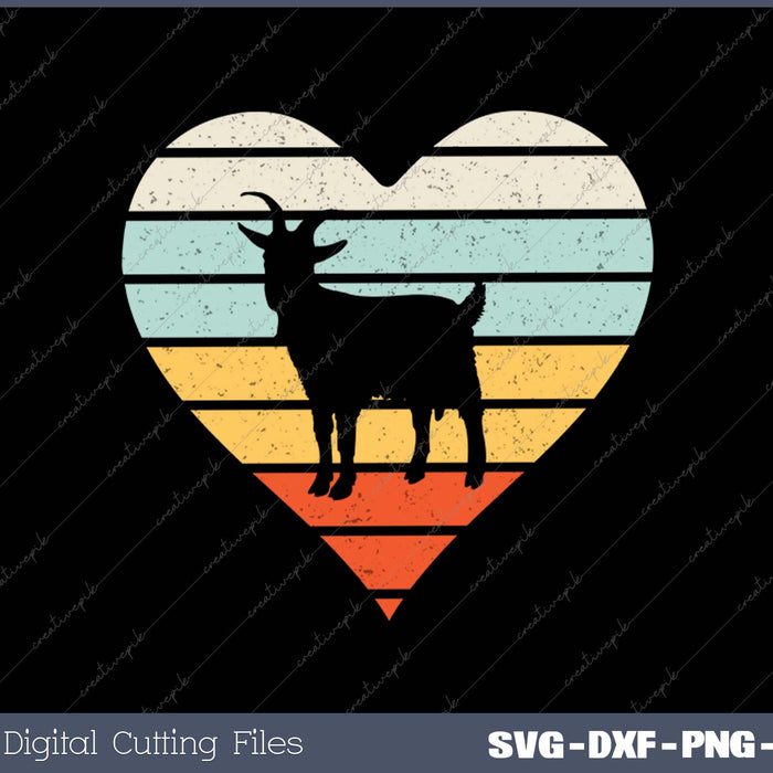 Goat Heart Retro Country Farm SVG PNG Cutting Printable Files