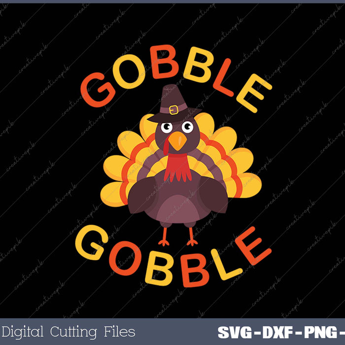 Gobble Gobble Cool Thanksgiving Day SVG PNG Cutting Printable Files