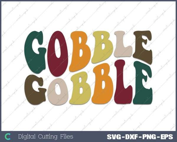 Gobble Turkey Raglan for Toddler Girl Boy SVG PNG Cutting Printable Files