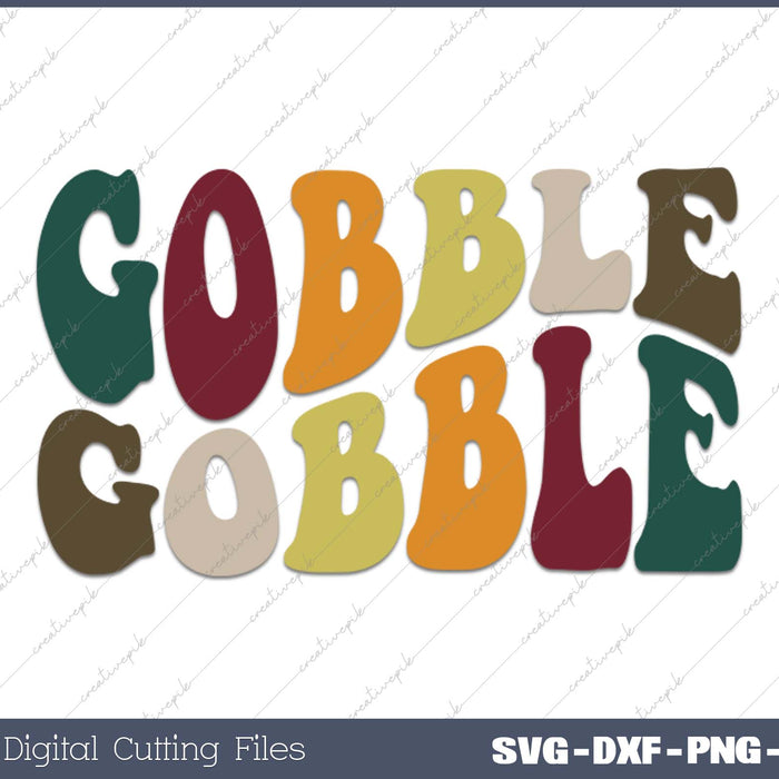 Gobble Turkey Raglan for Toddler Girl Boy SVG PNG Cutting Printable Files