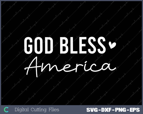 God Bless America SVG PNG Cutting Printable Files