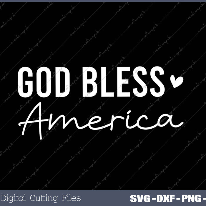 God Bless America SVG PNG Cutting Printable Files