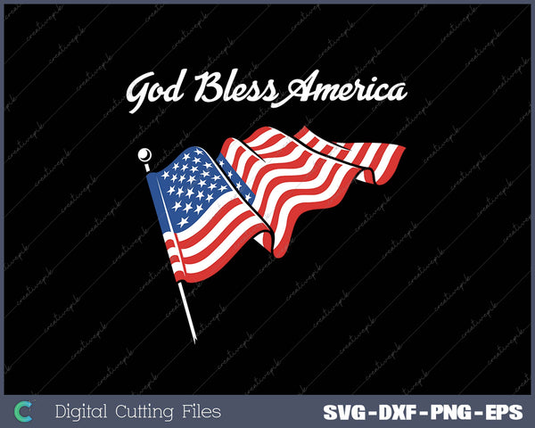 God Bless America SVG PNG Cutting Printable Files