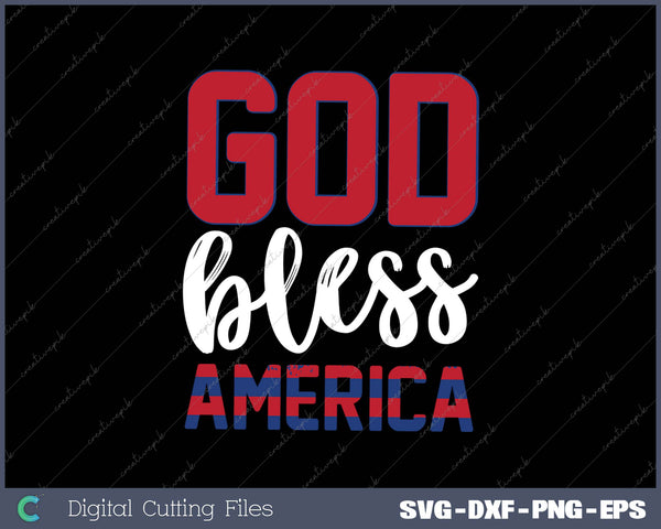 God Bless America SVG PNG Cutting Printable Files