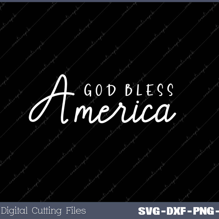 God Bless America SVG PNG Cutting Printable Files