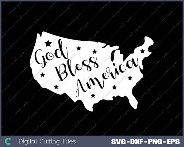 God Bless America SVG PNG Cutting Printable Files